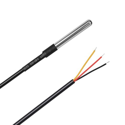 6PCS DS18B20 Temperature Sensor 2M Waterproof Temperature Probe Suitable for Arduino, xiao,ESP32 etc Development Boards Stainless Steel Probe Temperature Range (-55℃~ +125℃)