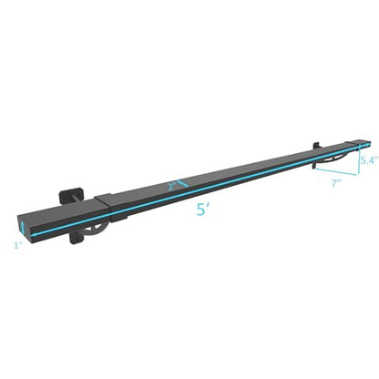 Foot Rail Kit–Wall Mounted Bar Railing Multiple Sizes (5 Feet) | Black Heavy Duty Metal Railing Hardware, Combined Installation and Sturdy Square Tube Design, for Restaurant, Bar,Office,Home - size: 5 Feet