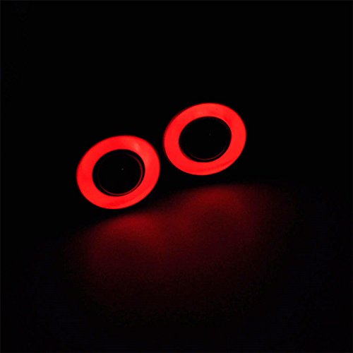 QUE-T 13mm 2 LEDs Angel Eyes & Demon Eyes LED Headlight/Back Light for 1:10 RC Model Crawler Cars, (Red + Yellow, 13MM) - color: Red + Yellow, size: 13MM