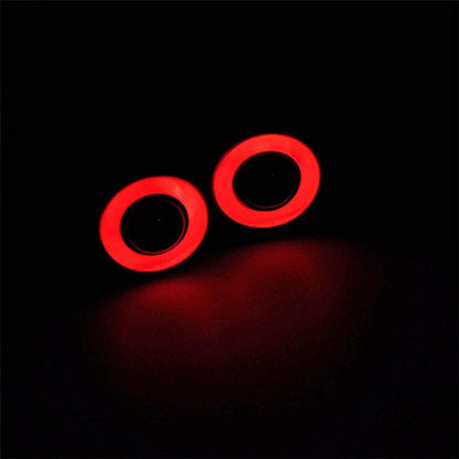 QUE-T 13mm 2 LEDs Angel Eyes & Demon Eyes LED Headlight/Back Light for 1:10 RC Model Crawler Cars, (Red + Yellow, 13MM) - color: Red + Yellow, size: 13MM
