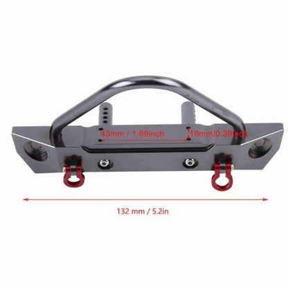 Axial SCX10 Front Bumper Upgrade Part, CNC Machined Aluminum Alloy RC Bumper with Winch Mount for 1/10 Scale and MST SCX10 II Crawler