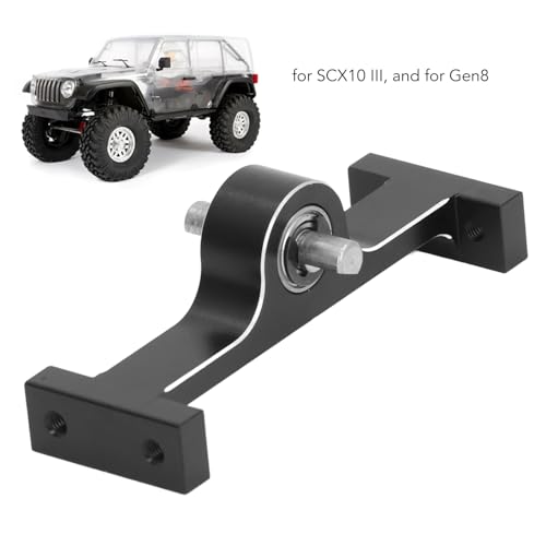 Aluminum Alloy 70mm Transfer Case for 1/10 RC Crawler, RC Transfer Case with 5mm Steel D Shaped Shaft, Compact Gearbox for SCX10 III Gen8 Off Road Upgrade (Black) - color: Black