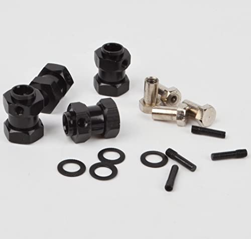 RC 15MM Extension Adaptor Wheel HEX Hub 12MM Upgrade Length for Traxxas Trx4 TRX-4 Upgrade Accessories (Black)