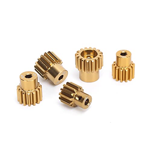 5PCS 32DP 540 Motor Pinion Gear, 12T 13T 14T 15T 16T Pinion Motor Gear Set with Hex Key for 1/10 RC Car Brushed Brushless Motor, 16T 3 175mm Shaft Pinion Gears Parts Set Kit