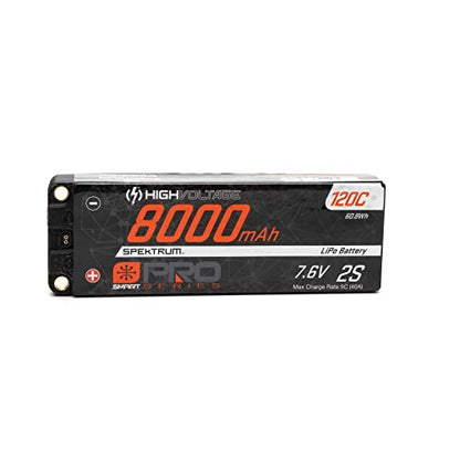 Spektrum 7.6V 8000mAh 2S 120C Smart Pro Race Hardcase LiHV Battery: Tubes, 5mm, SPMX82S120HT