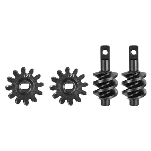 MECCANIXITY 2 Set Hardened Steel Axle Differentials Gear, 12T Steel Gear Upgrade Parts for RC Vehicles Truck Drift Car Part, Black - style: 12T