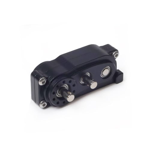 Metal Transfer Case with Reverse Shaft for 1/10 RC Crawler Axial SCX10 Chassis DIY Prefixal Planetary Gear Transmission Upgrade (Black)