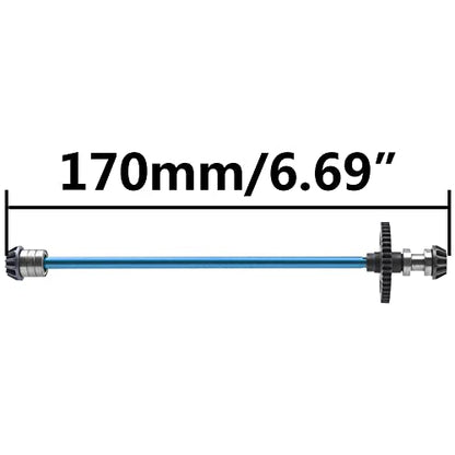 Metal Center Drive Shaft RC Car Central Transmission Shaft w/ 27T Motor Gear Upgrade Part Compatible with Wltoys 144001 1/14 RC Car Buggy (Blue) - color: Blue