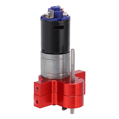 Dilwe RC Motor Gear Box Set, RC Transmission Gear Box with 370 Motor Upgrade Parts for WPL B1 B?1 C14 C?14 1/16 Truck(Red)