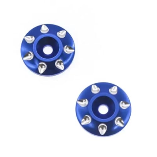 RC Jouets Parts for Buggy 1/10 1/8 RC Car Off Road Short Course Truck 2pcs Metal Wing Mounting Tail Washer M3 Screw Gasket Cat Accessory(Blue2) - color: Blue2