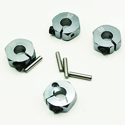 4X Wheel Hub 12mm Hex Adapter 5mm Thickness 5mm Hole for 1/10 RC Car Truck HPI HSP Redcat Tamiya Traxxas RC4WD D90 (Titanium)