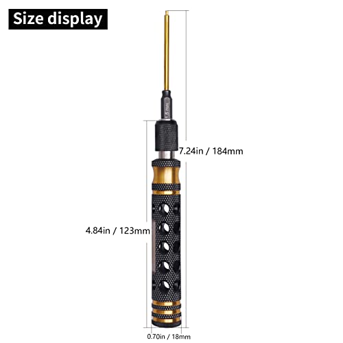 5-in-1 Titanium RC Screw Driver Set-1/4" Driver Drill Bits 1.5mm 2.0mm 2.5mm Hex Allen Wrench Keys & 7.0mm Nut Driver & 4.0mm Phillips RC Tool Set for Traxxas Arrma Axial Losi