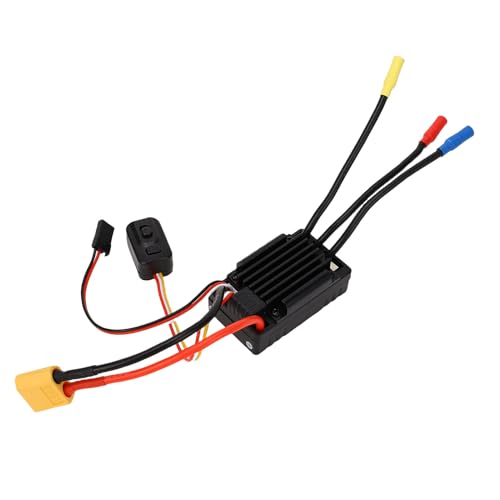 Asixxsix 35A Brushless ESC, Proportional Brake with 9 Step Acceleration Adjustment for 1/18 RC Car