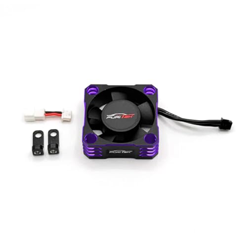 Furitek AeroSpin 30K Aluminum Fan Kit for SlideTech ESC – Remote Control Car, RC Car Electronic Accessory, RC Car ESC Cooling Fan (Black Purple (FUR-2673)) - color: Black Purple (FUR-2673)