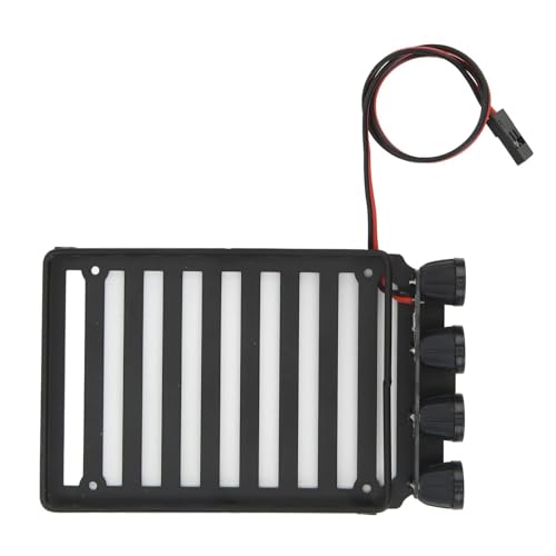 RC Roof Rack Luggage Carrier with 4 LED Lights RC Car Rack Lights Luggage Rack for Axial SCX24 1/24 RC Crawler Accessories (Round Lamp) - size: Round Lamp