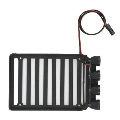 RC Roof Rack Luggage Carrier with 4 LED Lights RC Car Rack Lights Luggage Rack for Axial SCX24 1/24 RC Crawler Accessories (Round Lamp) - size: Round Lamp
