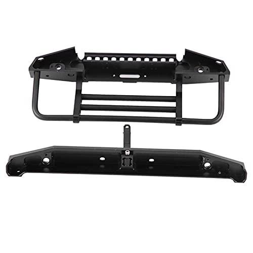 RC Crawler Car Front Rear Bumper, Metal RC Car Bumper with 4 LED Lights for SCX10 90046 for TRX4 Axial for SCX10 iii AX103007 1/10 RC Crawler Part Accessory