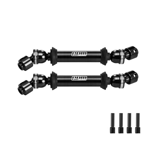 GPM 4140 Carbon Steel Center CVD Drive Shaft for 1/10 Axial SCX10 III/Pro/CJ-7 Upgraded 6061-T6 Alloy RC Crawler Parts (Black) - color: Black
