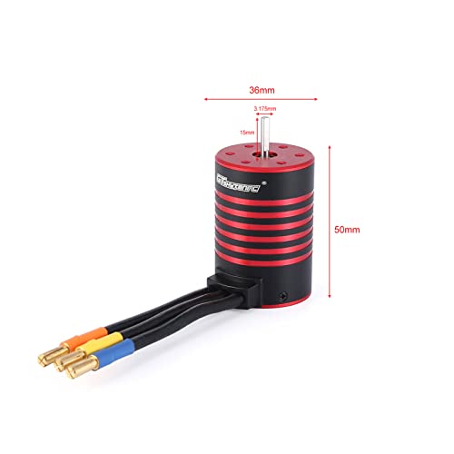GoolRC 3650 Brushless Motor 5200KV RC Car Motor Waterproof Motor 60A ESC T Plug for 1/10 RC Car Truck - size: 5200KV