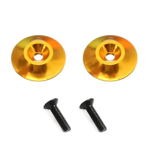 RC Car Upgrade Parts for 1/8 1/10 2pcs Aluminum Washer M3 Screws Washers Tail Wing Frame Gasket for Buggy Truck RC Car Quadcopter Drone UAV Boat(Gold) - color: Gold