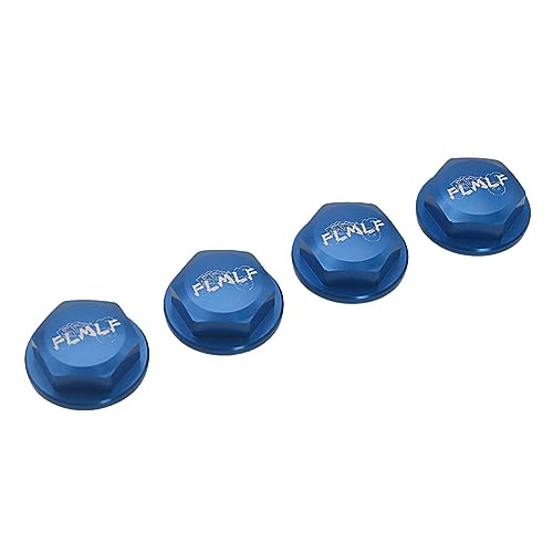 24mm CNC Metal Wheel Tire Adapter Front Rear Tyre Nut Cap 4pcs (Blue) | for 1/5 Scale TRAXXAS X-MAXX XMAXX 6S 8S Truck Rc Car Racing Toys Parts - color: Blue