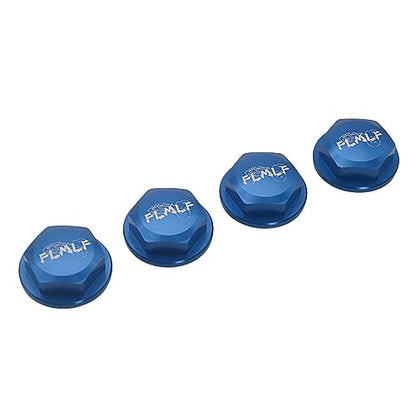 24mm CNC Metal Wheel Tire Adapter Front Rear Tyre Nut Cap 4pcs (Blue) | for 1/5 Scale TRAXXAS X-MAXX XMAXX 6S 8S Truck Rc Car Racing Toys Parts - color: Blue