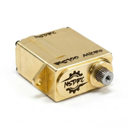 NSDRC RS100 Brass High Torque Micro Servo - Remote Control Car Electronics, RC Car Servo CNC-machined Brass Case, 5V-8.4V (HELIDIRECT) (Gold (NSD-MSRVOBR)) - color: Gold (Nsd-msrvobr)