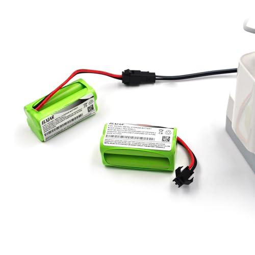 (4-Pack) 4.8V 800mAh Ni-MH Battery with SM 2P Plug for RC Toys | AAA rechargeable battery packs for compatible stunt RC cars, robots and hobby equipment; measures 44 x 20 x 20mm.