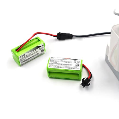 (4-Pack) 4.8V 800mAh Ni-MH Battery with SM 2P Plug for RC Toys | AAA rechargeable battery packs for compatible stunt RC cars, robots and hobby equipment; measures 44 x 20 x 20mm.