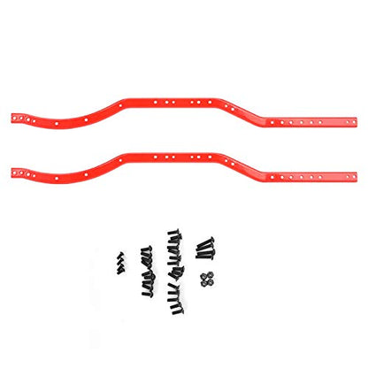 Universal Steel Chassis Frame Rails for AXIAL SCX10 RC Crawler - Red Color Set