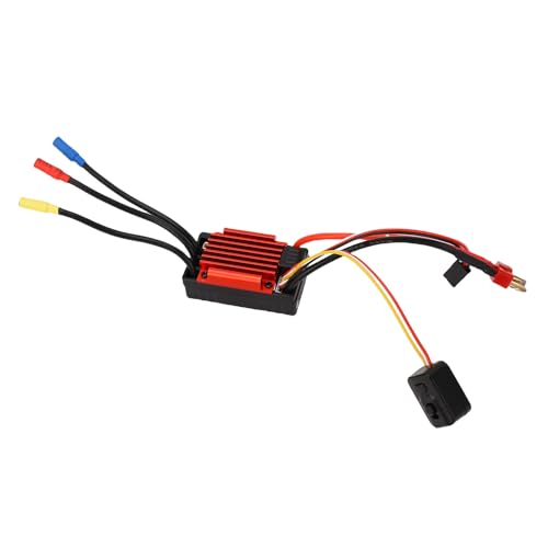RC Brushless Sensor ESC Rain Proof Electronic Speed Controller with Adjustable Drag Brake and Acceleration Tuning for 1/10 RC Buggy Truck On Road Off Road