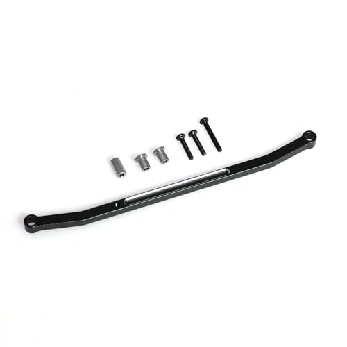 Aluminum Steering Pull Rod RC Upgraded Parts for LOSI 1/18 Mini LMT 4X4 Brushed Monster Truck RTR-LOS01026 RC Car, Black - color: Black Steering Rod