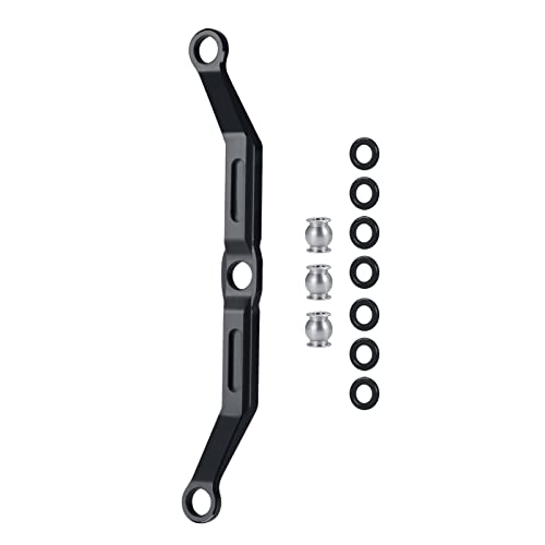 RCLIONS Aluminum Steering Link for 1/18th TRX4M RC Crawler Car Upgrades (Black) - color: Black