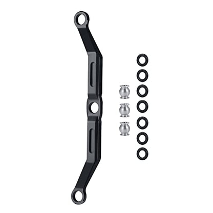 RCLIONS Aluminum Steering Link for 1/18th TRX4M RC Crawler Car Upgrades (Black) - color: Black