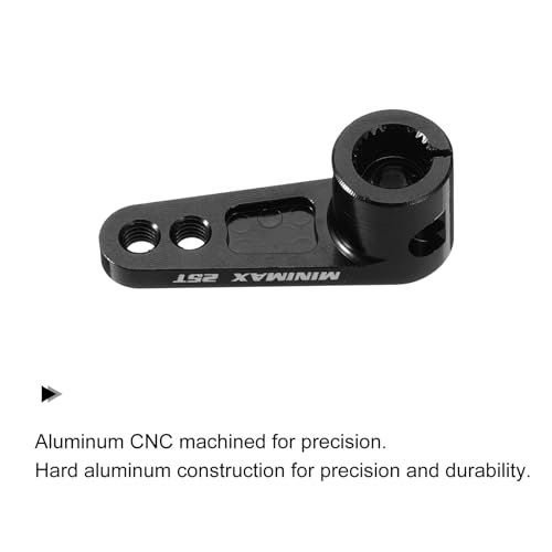 MECCANIXITY Aluminum Alloy 25T Steering Servo Arm Horn Black for 1/8 1/10 RC Car/Boat/Airplane Boat Accessories 4 Pcs - color: Black