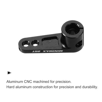 MECCANIXITY Aluminum Alloy 25T Steering Servo Arm Horn Black for 1/8 1/10 RC Car/Boat/Airplane Boat Accessories 4 Pcs - color: Black