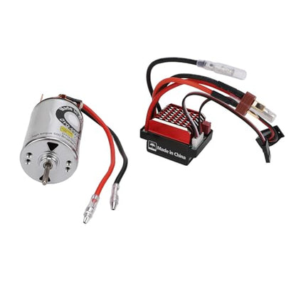 Pilipane 550 Brushed Motor RC Car ESC 60A High Torsion Low Noise Bidirectional Bearing with T Plug for SCX10 1/10 RC Crawler Stainless Steel Aluminum Alloy Plastic 35x62.5mm (16T) - size: 16T