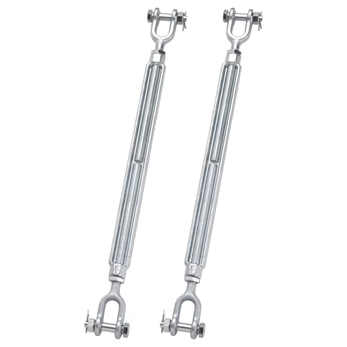 1/2 x 12 Inch Galvanized Turnbuckle Forged Jaw and Jaw Turnbuckles for Cable Rail Rigging Rope Chain 2200 lbs Load, 2PCS (1/2'' X 12'') - size: 1/2'' X 12''
