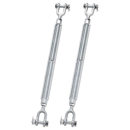 1/2 x 12 Inch Galvanized Turnbuckle Forged Jaw and Jaw Turnbuckles for Cable Rail Rigging Rope Chain 2200 lbs Load, 2PCS (1/2'' X 12'') - size: 1/2'' X 12''