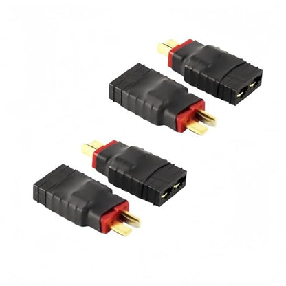 4 Pack Male Deans-T Plug Connector Adapter Compatible with TRX Wireless Converter for RC Battery Charger Slash Conversion Adapter with Storage Box