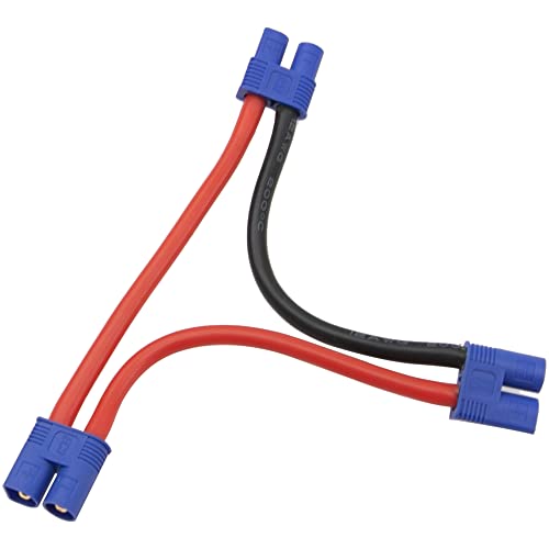 2Pcs HIRCQOO RC Car Serial Series Cable Adapter Compatible with XT90 Large Tamiya Traxxas EC5 XT60 EC3 T Plug for RC Truck Boat Lipo Battery ESC (EC3 Plug) - style: EC3 Plug