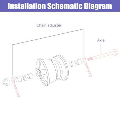 CT200U-EX 14mm 290mm Rear Wheel Axle Kit 300mm Mini Bike Front Axle | Mini Bike Front and Rear Axle Compatible with Coleman BT200X 196CC 200CC Minibike Parts 15mm Chain Adjuster - size: 290mm rear axle + 300mm front axle