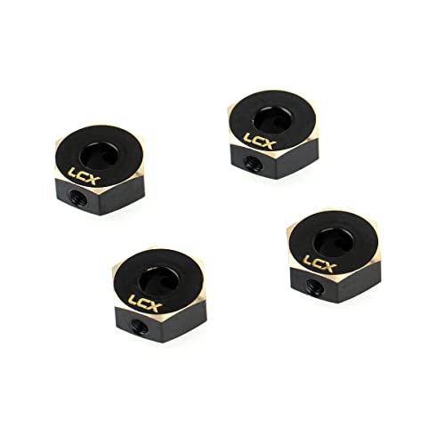 LCX Racing 1/10th RC Crawler Car 12mm Brass Wheel Hex Hubs Drive Adapter for Axial SCX10 III UTB10 Capra 1.9 Unlimited Trail Buggy, Upgrades Parts Accessories