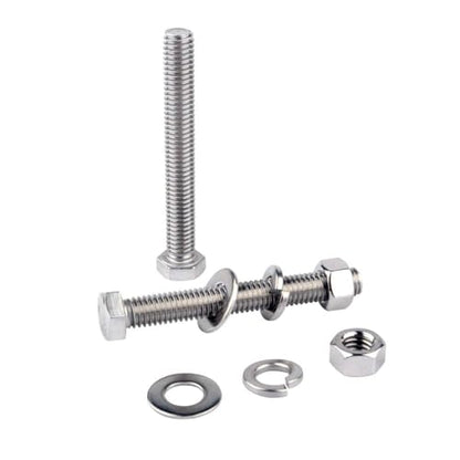 1/2-13 x 3 Hex Head Screw Bolt and Nuts Flat & Lock Washers, 304 Stainless Steel Fully Threaded, 3Sets - color: Silver, size: 1/2-13 x 3" (3Sets)