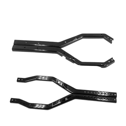 RC Car Parts for Axial for Scx10 Iii 1/10 Rc Crawler Car Heavy Duty Wheelbase Adjustable Metal for Chassis Frame Rail Set Upgrade Parts Accessories(Black) - size: Black