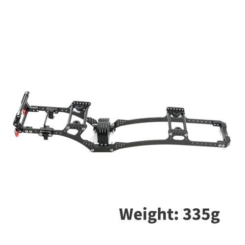 RC Chassis Frame, Carbon Fiber LCG Chassis Frame Rails kit for 1/10 SCX10 RC Crawler Upgrade Parts(Black)