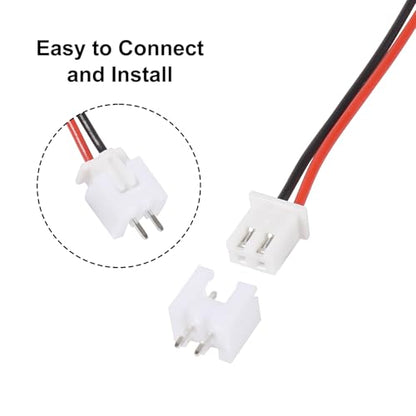 Alinan 20pcs JST-XH2.54mm 2 Pin Connector Kit, Included 10pcs Mini 2 Pin 26AWG Female Connector Plug with 200mm Cable Wire and 10pcs Micro 2Pin Male Connector Plug - color: 2Pin 26AWG 200mm Cable