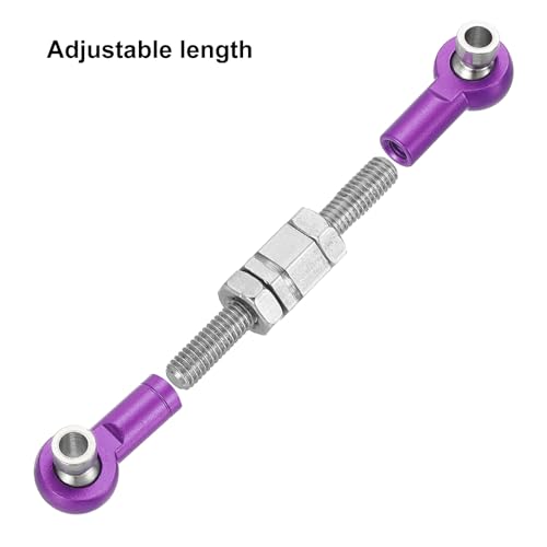 MECCANIXITY 4 Pcs Steering Servo Turnbuckle Rod RC Aluminum Alloy Linkages for HSP 1/10 94123 On-Road RC Car (Purple, 38mm) - color: Purple, size: 38mm