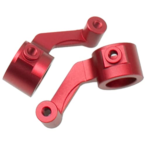ShareGoo Metal Steering Hub Blocks & C-Hub Carriers Caster Blocks & Rear Stub Axle Carriers Compatible with Horizon ECX 1/10 2WD Ruckus Axe Brutus Circuit AMP MT/DB Crush RC Car Tuck (Red) - color: Red
