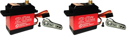 20KG RC Servo Digital High Torque Full Metal Gear Waterproof,180° Control Angle (Pack of 2) - size: zzzz-s (Pack of 2)